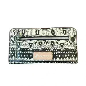 SAKROOTS Slim Elephant One World Bifold Wallet Billfold Black White Copper​